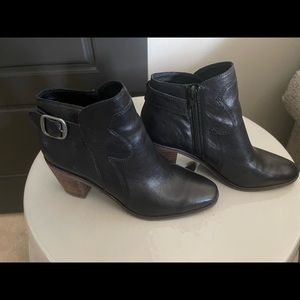 Lucky Brand Black Booties with Stack Heels